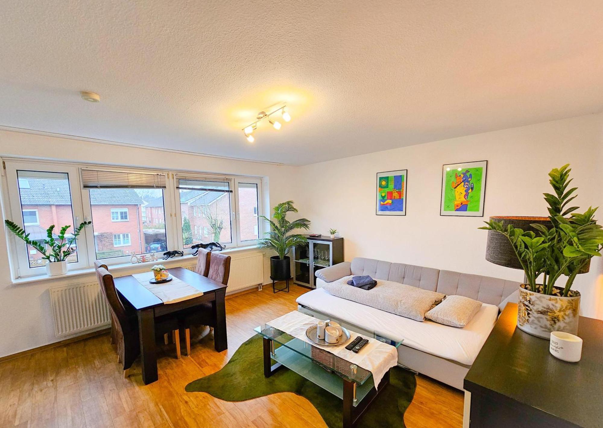 Ecocube Apartment2 Meppen14, Balkon, Kueche, Waschmaschine Buitenkant foto
