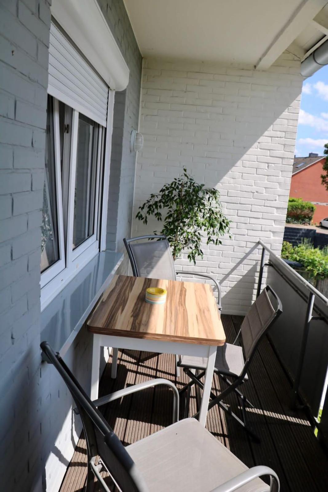 Ecocube Apartment2 Meppen14, Balkon, Kueche, Waschmaschine Buitenkant foto